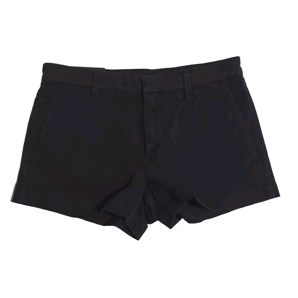 J Brand CLARA Chino Mid-Rise Shorts Women's Size 25 Black Pockets Flat Front NEW